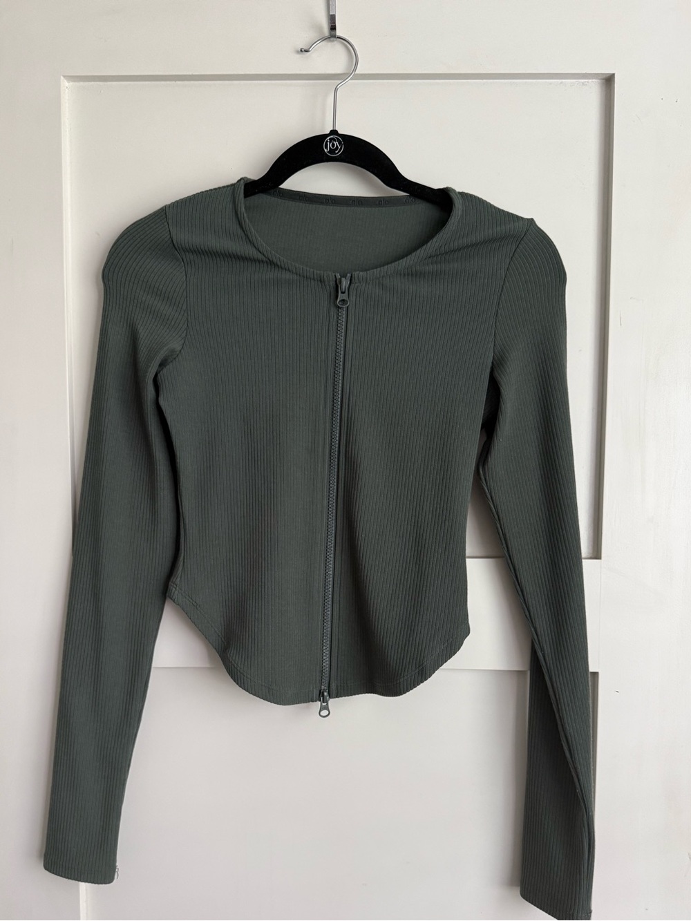 Alo Ribbed Stardust Jacket - Olive green